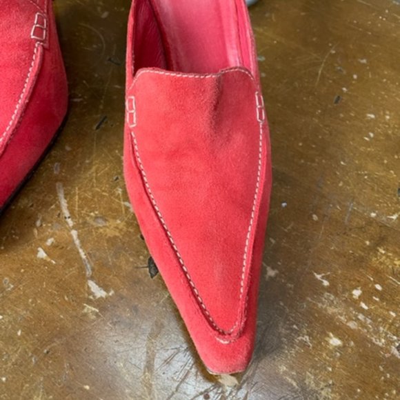 Donald J. Pliner Red Suede Mules - Size 6 1/2 - Picture 6 of 14